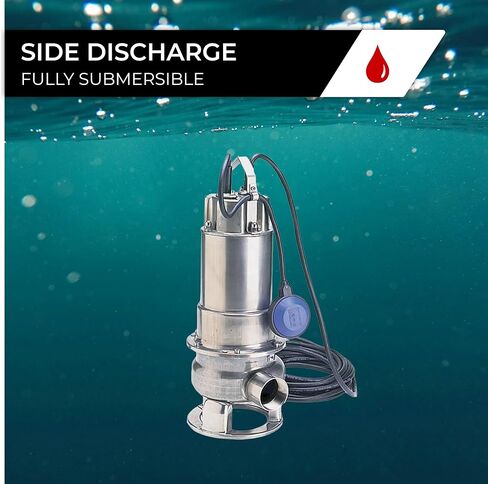 Honda WSP100 1hp 115V Submersible Water Pump, Trash Pump with Solid Handling Capability Up to 2 Inches, 150 Gallons per Min Capacity, Plugs Into Standard Outlets, Rated for Continuous Use (WSP100AA) in Saudi Arabia