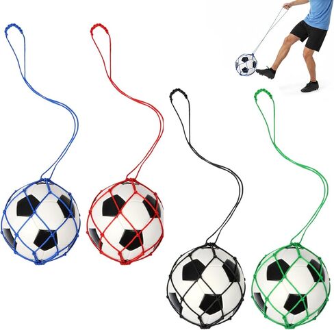 4 Pcs Football Kick Trainer Soccer Return Juggle Kick Trainer Equipment Soccer Net Kicker Practice Solo Practice Training Aid Equipment Fits Ball Size 3, 4, 5 (4 Color) in Saudi Arabia