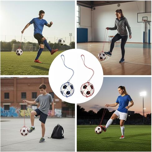4 Pcs Football Kick Trainer Soccer Return Juggle Kick Trainer Equipment Soccer Net Kicker Practice Solo Practice Training Aid Equipment Fits Ball Size 3, 4, 5 (4 Color) in Saudi Arabia