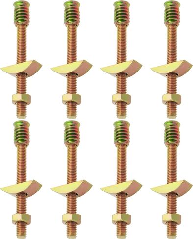 8 Sets Half Moon Bed Fitting Kit 4 in1 Washer Bolts Furniture Threaded Rod Fittings M8 Nuts Bolts Sets Bed Assembly Insert Fasteners for Beds Chairs HeadBoards in Saudi Arabia