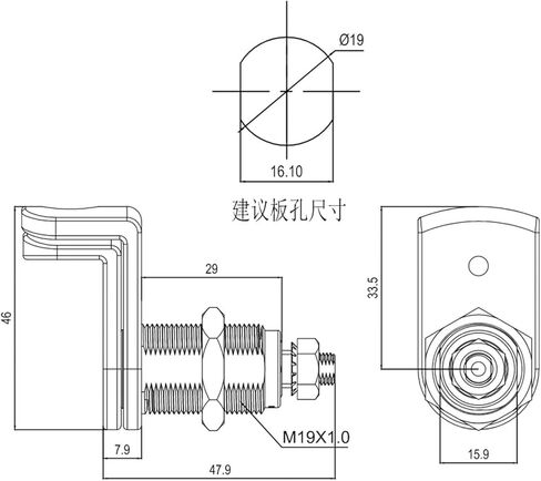 Tongue JK538 Zinc Alloy Locker 360 Degree Cam Lock for of Lane Gate 1Pcs in Kuwait