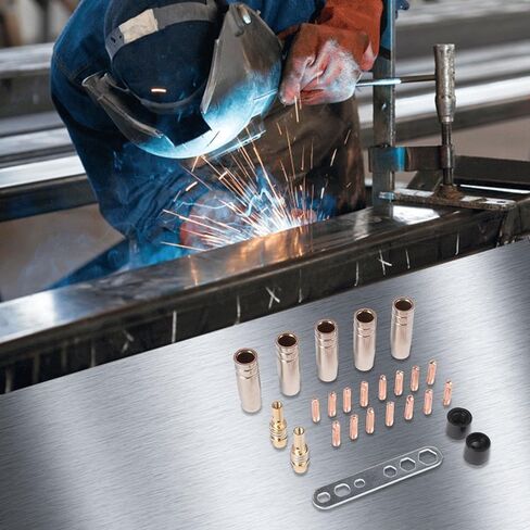 25PCS Welding Accessories Kit for 15AK MB-15 0.8mm Contact Tips Conical Nozzles Gas Diffusers Insulators with Wrench in Saudi Arabia