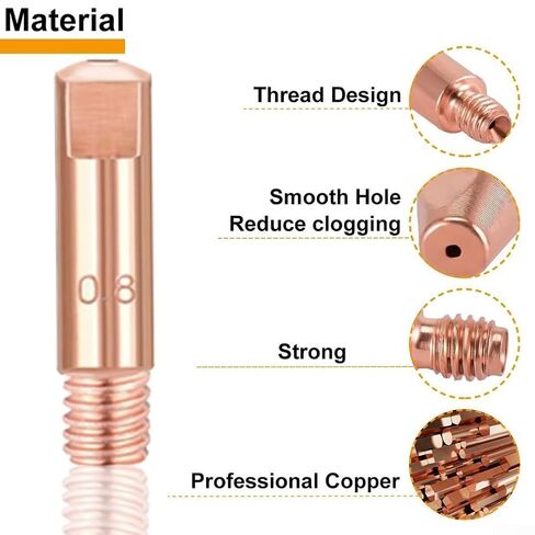 Contact Tip Kit for MIG Welding Torch Accessories 0.8mm Conductive Nozzles with Brass Tips for 15AK MB15 Torches in Saudi Arabia