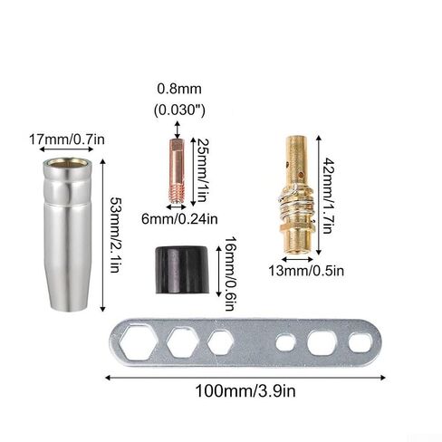 27PCS Wear Parts Set for 15AK MIG Welding Torch M6 0.8 mm Copper Nozzles and Accessories for Protective Gas in Saudi Arabia