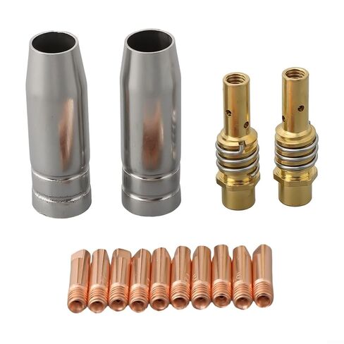 14PC MIG/MAG Welding Torch Accessories Power Nozzle M6 0.8mm for MB14/15 ML1500 G15 SB15 TBI150 ERGOPLUS15 in Saudi Arabia