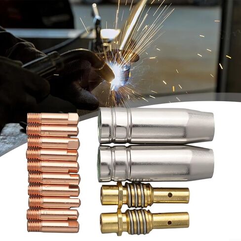14PC MIG/MAG Welding Torch Accessories Power Nozzle M6 0.8mm for MB14/15 ML1500 G15 SB15 TBI150 ERGOPLUS15 in Saudi Arabia