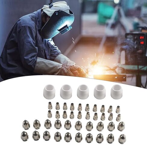 45 Pcs P-80 for Panasonic Plasma Electrode Nozzle 1.5 100Amp Cutting Torch Consumables Compatible with PANASONIC 80A Welding Accessories in Saudi Arabia