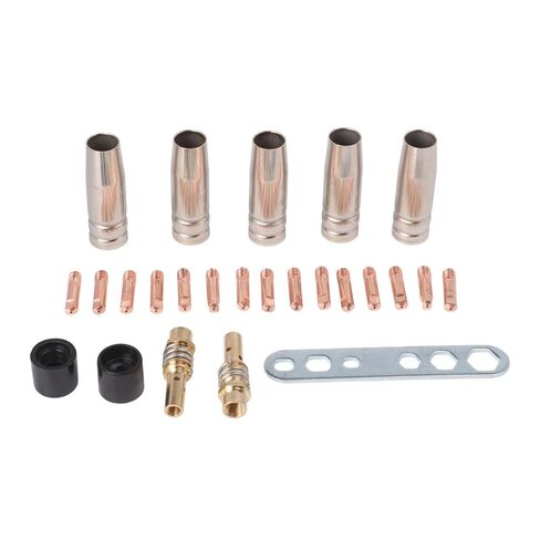 25PCS Welding Accessories Kit for 15AK and MB-15 MIG Machines 0.8mm Contact Tips Gas Nozzle Diffuser Insulator with Wrench in Saudi Arabia