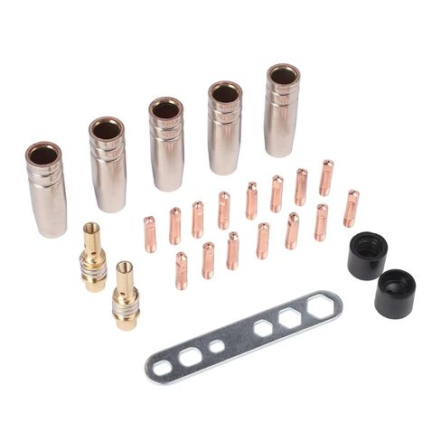 25PCS Welding Accessories Kit for 15AK and MB-15 MIG Machines 0.8mm Contact Tips Gas Nozzle Diffuser Insulator with Wrench in Saudi Arabia