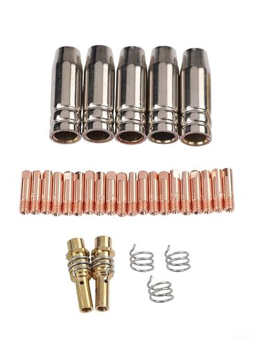 30 Pcs MIG Welding Torch Accessories Kit for MB15 15AK 14AK with 0.8mm 1.0mm Contact Tips Gas Nozzles Retaining Springs in Saudi Arabia