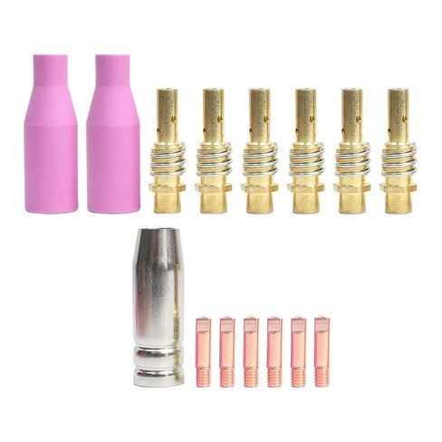 15PCS Welding Accessories Kit for 15AK Tips 1.0mm Copper Contact Nozzles and Tip Holders with Earthenware Diffusers Compatible with MIG MAG AK15 MB-15 Torches in Saudi Arabia