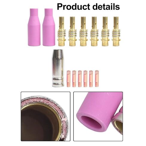 15PCS Welding Accessories Kit for 15AK Tips 1.0mm Copper Contact Nozzles and Tip Holders with Earthenware Diffusers Compatible with MIG MAG AK15 MB-15 Torches in Saudi Arabia