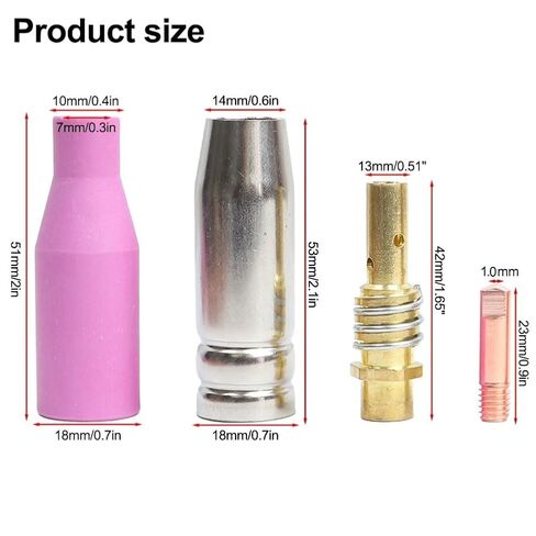 15PCS Welding Accessories Kit for 15AK Tips 1.0mm Copper Contact Nozzles and Tip Holders with Earthenware Diffusers Compatible with MIG MAG AK15 MB-15 Torches in Saudi Arabia