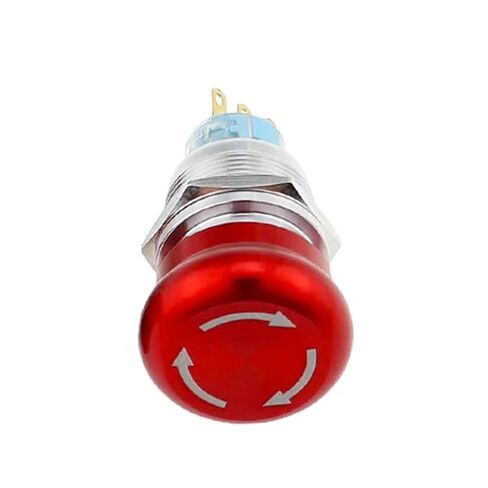 1 قطعة مفتاح زر الضغط، 16/19/22 مم معدن الألومنيوم الإغلاق NO NC 2NO 2NC دبوس محطة زر إيقاف الفطر الأحمر (أسود، 15 مم، 1NO1NC 3PIN) in Kuwait
