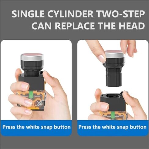 10 قطع مفتاح زر ضغط، 22 مم LA38 إعادة ضبط ذاتي القفل 1NO/1NC لحظية مع مؤشر LED خفيف 220 فولت (LA38-11BN أسود، إعادة ضبط) in Kuwait