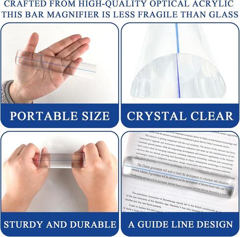 gisgfim 2Pcs Magnifying Rulers with Guiding Line Magnifying Ruler for Reading 6 Inch Magnifier Ruler Bar Finder for Mahjong Reading Small Prints Bible Books Instructions Cross Patterns Card Games in Saudi Arabia