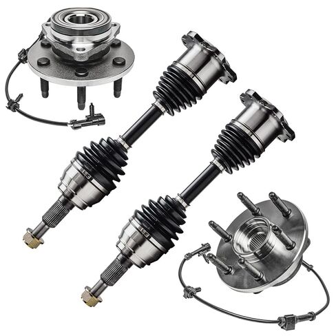 Detroit Axle-محامل محور العجلات الأمامية 4WD لفورد 2011-2014 F-150 Expedition Lincoln Navigator و Wheel Hub و Bearings CV Axle Nuts 2012 2013 استبدال in Kuwait