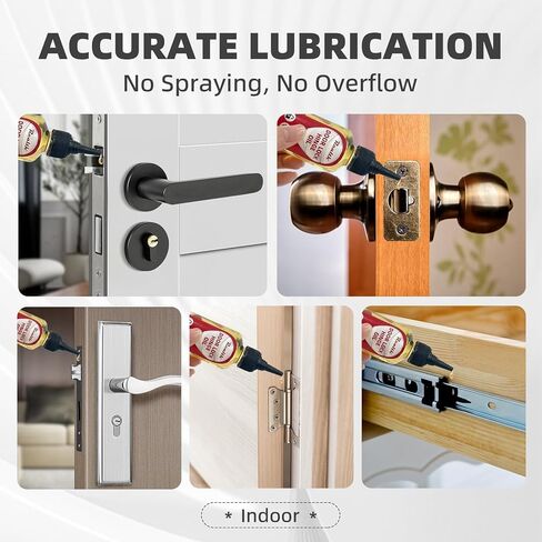 Realth Garage Door Lubricant, Door Hinge Lubricant for Metal Parts, Locks, Chains, Keyholes - Long-Lasting, Non-Toxic, Rust-Resistant Liquid Penetrating Oil with Precision Oiler Needle (1 oz - 2Pack) in Kuwait