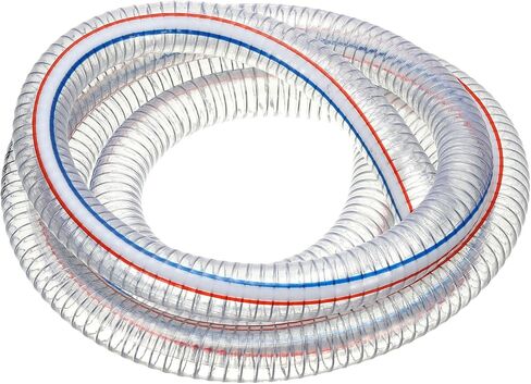 PATIKIL 1-1/4" ID Wire Reinforced Hose 6.6 Ft, PVC Vinyl Suction Tubing High Pressure Chemical Resistant with Spiral Steel Wire for Water Fuel Powder Drain, Clear in Saudi Arabia