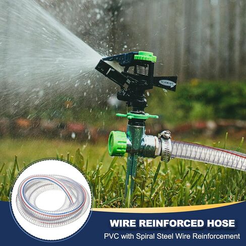 PATIKIL 1-1/4" ID Wire Reinforced Hose 6.6 Ft, PVC Vinyl Suction Tubing High Pressure Chemical Resistant with Spiral Steel Wire for Water Fuel Powder Drain, Clear in Saudi Arabia