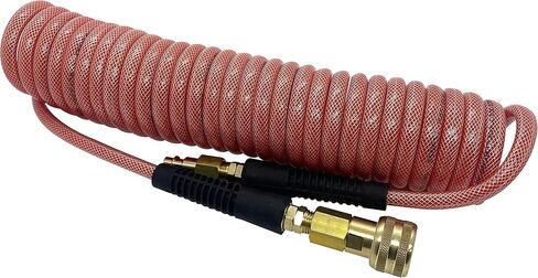 خرطوم ملفوف أحمر مقوى من مادة البولي يوريثين مقاس 20 بوصة بقوة 250 رطل لكل بوصة مربعة مع توصيل سريع 300 رطل لكل بوصة مربعة لأدوات الهواء وعلم الخصائص الهوائية in Kuwait