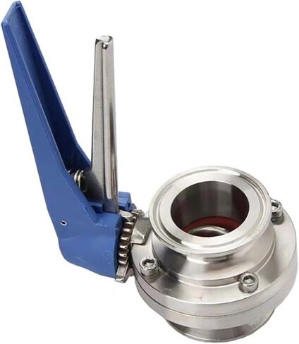 1PCS 1-3/4'' 45mm Pipe Outer Diameter 2" Triple clamp Sanitary Valve Flow Control Squeeze Trigger Homemade SUS 304 Stainless Steel in Kuwait