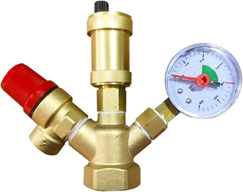 Brass Boiler Valve 1" DN25 Safety Pressure Relief Valve with Pressure Gauge Boiler Safety Components in Kuwait