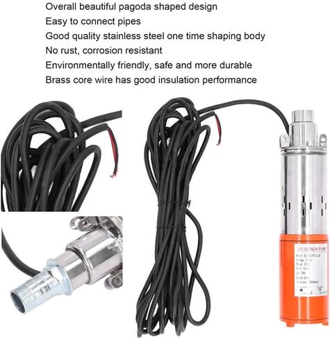 Solar Water Pump Corrosion Resistant No Rust High Strength DC Screw Pump Increase Flow Rate with Washer for Agricultural in Kuwait