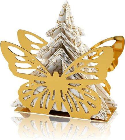 Decorative Butterfly Napkin Holders, Metal Standing Paper Napkins Dispenser for Wedding Party Table Space-Saving Organizer Kitchen Coffee Bar Shop Restaurant Dining Room & Outdoor (Black) in Kuwait