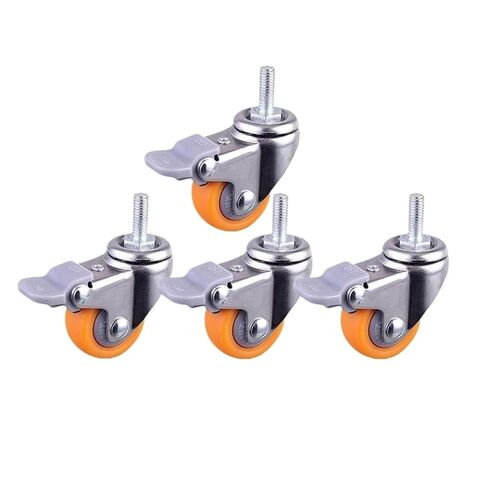 (Pack of 4) 1 Inch Screw Casters Orange PP Furniture Wheels Silent Display Cabinet Speaker(C) in Saudi Arabia