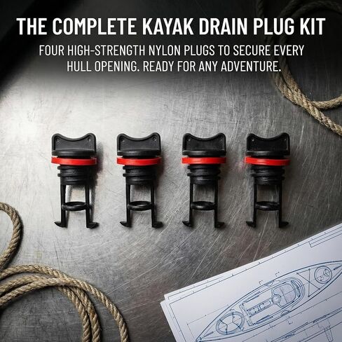 Nylon Kayak Drain Plug Kit for Dinghy Canoe Boat 3/4 Inch Diameter Nylon Thread Drain Stoppers Kayak Scupper Plug Kit Plugs Accessories 4 Pack in Kuwait
