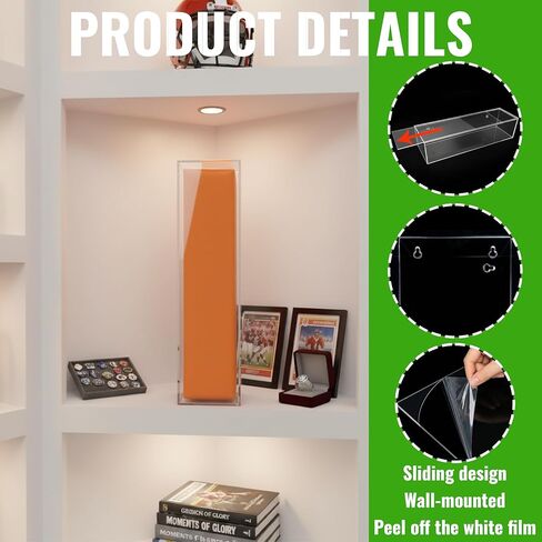 Clear Acrylic Football End Zone Pylon Display Case - Mirrored Shadow Box with UV Protection, 18.7" H x 5" L x 5" W for Game Day Collectibles in Saudi Arabia