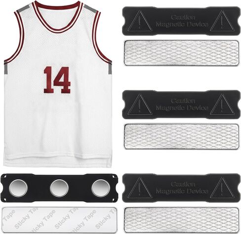 Magnet Jersey Hanger for Wall - Invisible Jersey Display for Wall, No Drill Jerseys Display Frame, Damage Free Hanging for 1-2 Jerseys, Fit All Sports Memorabilia Shirts, 4 Pack in Saudi Arabia