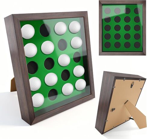 Golf Balls Display Case Frame for 20 Balls, 10.3" x 12.2" Golf Balls Shadow Box for Wall and Tabletop Display , Perfect for Golf Lovers in Kuwait