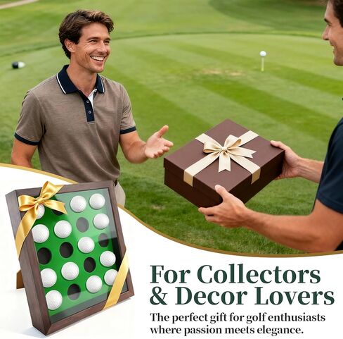 Golf Balls Display Case Frame for 20 Balls, 10.3" x 12.2" Golf Balls Shadow Box for Wall and Tabletop Display , Perfect for Golf Lovers in Kuwait