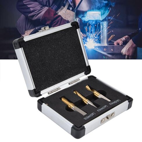 لقمة مثقاب قاطع لحام من الفولاذ القوي عالي السرعة، تحكم سهل في عدم الانزلاق، طلاء حفر سلس، 3 قطع لأزاميل اللحام الموضعي مع مواد تشحيم القطع in Kuwait