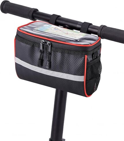 حقيبة إطار أمامي لمقود الهاتف للدراجة/الدراجة، سلة أمامية آمنة للدراجة مع حامل هاتف بشاشة تعمل باللمس للإغلاق in Kuwait