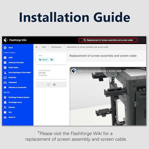 كابل شاشة AD الأصلي لشاشة اللمس Flashforge AD5X/AD5M/AD5M Pro، سلك اتصال FPC، كابل شاشة LCD FFC لملحقات الطابعة ثلاثية الأبعاد لنقل بيانات Flashforge Adventurer وأجزاء AD5M in Kuwait