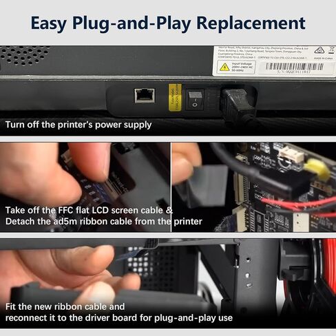 كابل شاشة AD الأصلي لشاشة اللمس Flashforge AD5X/AD5M/AD5M Pro، سلك اتصال FPC، كابل شاشة LCD FFC لملحقات الطابعة ثلاثية الأبعاد لنقل بيانات Flashforge Adventurer وأجزاء AD5M in Kuwait