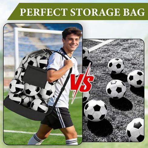 HEIFAM 2 Pack Soccer Ball Bag 40"X 30", Drawstring Mesh Ball Bag for Coaches, Extra Large Sport Ball Sack for Basketballs Volleyballs Soccers, Sports Storage Organizer for Beach Gym, Swimming Gear in Saudi Arabia