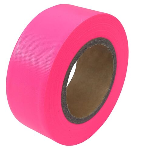 Zorfeter 6 Pack Pink Flagging Tape, Non-Adhesive Marking Ribbon Multipurpose Plastic Roll, 0.98 Inch Wide Neon Tape for Tree Marking, Hunting, Hazardous Areas/Workplace Use in Saudi Arabia