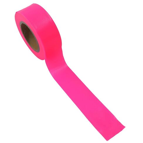 Zorfeter 6 Pack Pink Flagging Tape, Non-Adhesive Marking Ribbon Multipurpose Plastic Roll, 0.98 Inch Wide Neon Tape for Tree Marking, Hunting, Hazardous Areas/Workplace Use in Saudi Arabia
