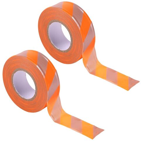 2 Roll Trail Marking Tapes, 295ft PVC Material Vibrant Color Striped Non Adhesive Flagging Tape for Hiking Hunting Safety Boundaries Hazardous Areas Marking Tree Signs(Orange & Silver) in Saudi Arabia