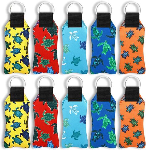 Riceshoot 10 Pcs Floating Keychain Neoprene Turtle Pocket Size Floats 10 Keys High Visibility Colors Waterproof Key Float for Paddleboarding Boating Fishing Kayak Surfing Sailing Outdoor Water Sports in Saudi Arabia