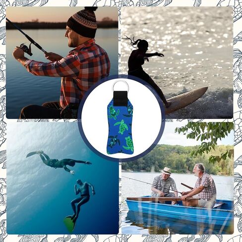 Riceshoot 10 Pcs Floating Keychain Neoprene Turtle Pocket Size Floats 10 Keys High Visibility Colors Waterproof Key Float for Paddleboarding Boating Fishing Kayak Surfing Sailing Outdoor Water Sports in Saudi Arabia