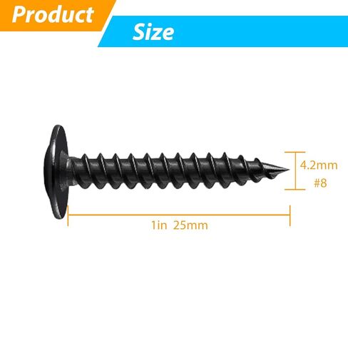 120PCS #8×1" Black Wood Screws,Phillips Modified Truss Head, Quick Metal Self Tapping Zinc Oxide,Use for Furniture, Woodworking,Household Appliances in Kuwait