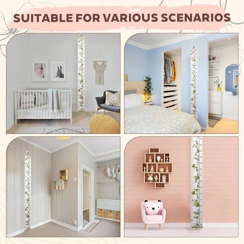 Wild Natural Flowers Baby Growth Height Chart with Keepsake Box Hook Pen Set 79 Inches Removable Ruler Measuring Chart Waterproof Canvas Measure Removable Wall Decor for Baby Kids Toddlers in Saudi Arabia