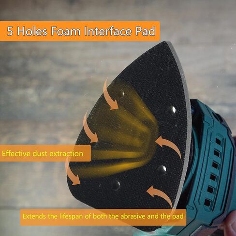 3 قطع من لوحة واجهة الصنفرة بتفاصيل الماوس 140 مم × 90 مم 6 فتحات من الفوم لصنفرة الفأرة ووسادة دعم من ورق الصنفرة مع دعم بخطاف وحلقة متوافقة مع ماكينة Ryobi Sander in Kuwait