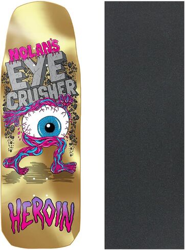 Heroin Skateboard Deck Nolan Houghton Eye Crusher Gold 10" x 30.85" with Grip in Saudi Arabia