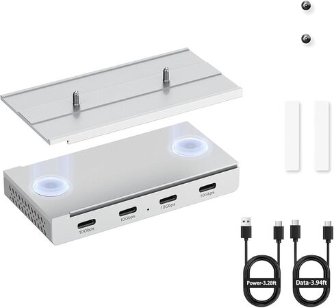 محور USB-C مغناطيسي بسرعة 10 جيجابت في الثانية من EJAY، نقل بيانات 4 منافذ USB 3.2 Gen2، يتضمن حاجزًا منزلقًا ومسامير ووسادات لاصقة لأجهزة الكمبيوتر المحمول MacBook، أسود in Kuwait